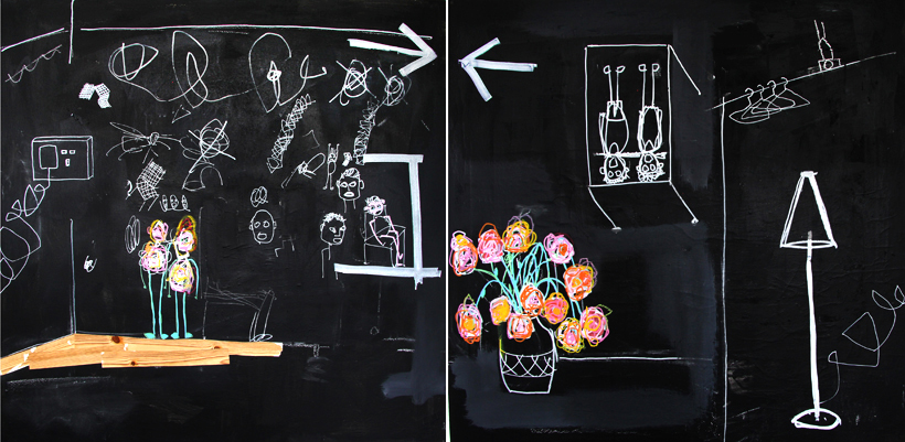 Stevie Cohen. Fly, Man, Chair #1 painting