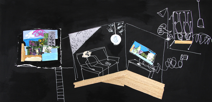 Stevie Cohen. Fly, Man, Chair #1 painting