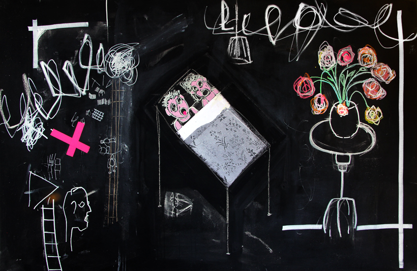 Stevie Cohen. Fly, Man, Chair #1 painting